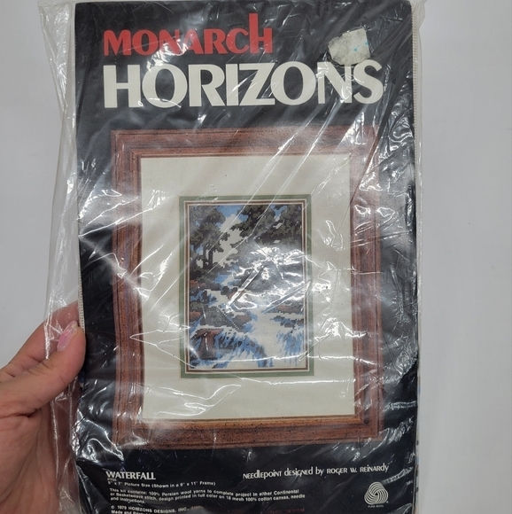 Vtg MONARCH HORIZONS The Waterfall Needlepoint Kit Persian Wool / NOS 1979‎ - Picture 8 of 9